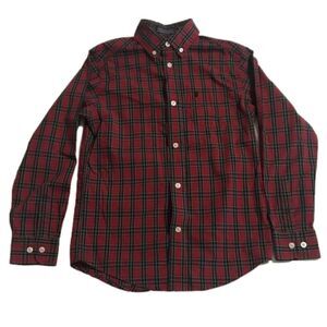 Izod Boy’s Plaid Long Sleeve Button Down Shirt Sz M